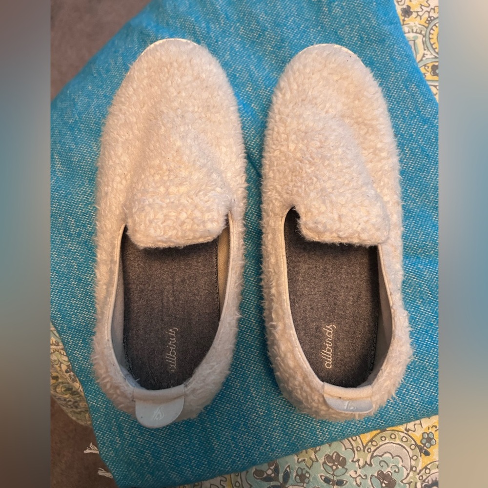 Allbirds Mens Shearling-Look Slip-On Slippers in Cream size 12